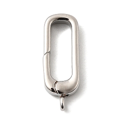 Платина Латунные пружинные кольца, долговечный, без свинца и без кадмия, стойки покрытие, прямоугольные, платина, 19x7x3 мм, отверстие : 1.2 мм