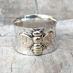 Платина Кольца из сплава в богемном стиле, Пчелы, платина, размер США 8 (18.1 мм)
