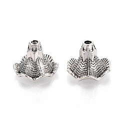 Античное Серебро Тибетском стиле сплав шарик крышки, цветок, античное серебро, 17x22x22 мм, отверстие : 2 мм, Около 163 шт / 1000 г