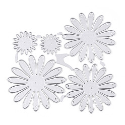 Цветок Нож для тиснения из углеродистой стали для шаблона diy, декоративная тисняющая бумажная карточка, матовый цвет платины, рисунок хризантемы, 13.4x13.3x0.08 см
