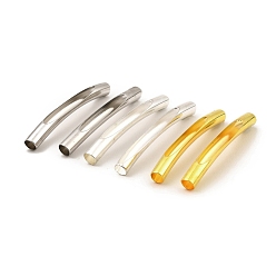 Gemischte Farbe Messingrohr Perlen, Hohl gebogenes Rohr, Gemischte Farbe, 35x4 mm, Bohrung: 3.5 mm