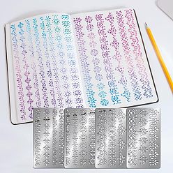 Цветок 4шт 4 стиль 304 трафареты для резки нержавеющей стали, для diy scrapbooking / фотоальбом, декоративное тиснение, цветочный узор, 10.1x17.7 см, 1 шт / стиль