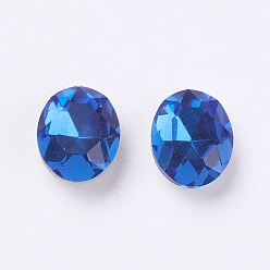 Сапфир Имитация австрийского хрусталя горный хрусталь, класс А, задние и задние, овальные, сапфир, 6x4x3 мм