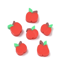 Красный Бусины из полимерной глины , яблоко, красные, 9~11x9x4.5 мм, отверстие : 2 мм