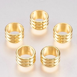 Настоящее золото 18K 201 из нержавеющей стали бусы, колонка, реальный 18 k позолоченный, 8x5 мм, отверстие : 6 мм