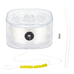 Белый Полиэфирные шнуры, с ведущей проволокой и пряжкой, белые, 0.2 мм, около 246.06 ярдов (225 м) / рулон