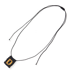 Черный Летние плетеные из волокон ткани буквы d подвеска плетеный золотой шнур ожерелья для женщин, чёрные, 29.92 дюйм (76 см)