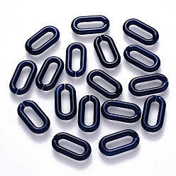 Полуночно-синий Акриловые связей кольца, разъемы для быстрой связи, для изготовления ювелирных кабельных цепей, Стиль имитация драгоценных камней, овальные, темно-синий, 20.5x11x3 мм, Внутренний диаметр: 13.5x4 мм, о 1200 шт / 500 г
