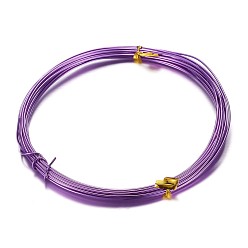 Purple Round Aluminum Craft Wire, for Beading Jewelry Craft Making, Purple, 15 Gauge, 1.5mm, 10m/roll(32.8 Feet/roll)
