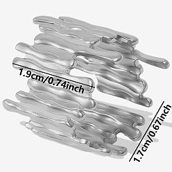 Нержавеющая Сталь Цвет 304 модное кольцо-манжета из нержавеющей стали для женщин, регулируемый нерегулярный дизайн, цвет нержавеющей стали, 19 мм, внутренний диаметр: 17 мм