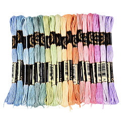 (52) Непрозрачная лаванда Полиэфирные нитки для вышивания, нитки для вышивки крестом, сегмент окрашенный, разноцветные, 0.5~2 мм, около 8.75 ярдов (8 м) / моток, 18 цветов, 1 моток/цвет, 18 мотков/набор