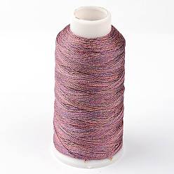 Colorful Round Metallic Thread, Embroidery Thread, 3-Ply, Colorful, 0.4mm, about 1093.61 yards(1000m)/roll