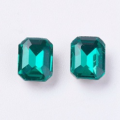 Изумруд Имитация австрийского хрусталя горный хрусталь, класс А, задние и задние, прямоугольник восьмиугольник, изумруд, 10x8x4 мм