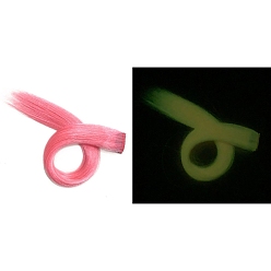 Легкий Лосось Светящиеся высокотемпературные волокна, длинные прямые волосы, парик, светящиеся в темноте волосы парика, светлый померанцевый, 500 мм