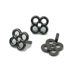 Bronze Rivets de fleurs en alliage, accessoires de décoration de sac à main, gris anthracite, 1.9x1.9 cm