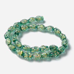 чирок Нити из фольги в технике лэмпворк, самородки, зелено-синие, 13.5~14x10.5 мм, отверстие : 1.2~1.5 мм, около 28 шт / нитка, 14.84'' (37.7 см)