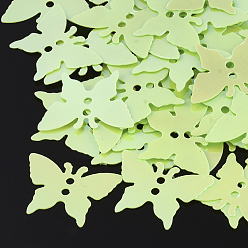 Бледно-Зеленый Аксессуары для орнаментов, пластиковые пайетки / блестки из пвх, бабочка, бледно-зеленый, 12x17x0.4 мм, Отверстие : 1.2 мм , около 9000 шт / 500 г