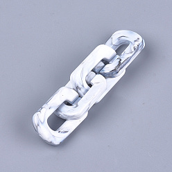 WhiteSmoke Acrylic Linking Rings, Quick Link Connectors, For Jewelry Chains Making, Imitation Gemstone Style, Oval, WhiteSmoke, 30.5x20x5mm, Hole: 17.5x8mm, about: 220pcs/500g