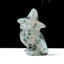 Джаспер Кунжут Резные фигурки сов из натурального кунжутного яшмы, для украшения рабочего стола домашнего офиса, 22x40 мм