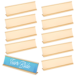 Light Gold 10Pcs Aluminum L-Shaped Table Card Display Frame, Price Tag/Menu Desktop Holder, Light Gold, 200x25x50mm