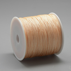 PeachPuff Nylon Thread, Chinese Knotting Cord, PeachPuff, 0.8mm, about 109.36 yards(100m)/roll
