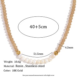 Персиковый Слойка Модное женское ожерелье с жемчугом в европейском стиле, ручная работа, нержавеющая сталь, пресноводный жемчуг, хрусталь с глубокой огранкой