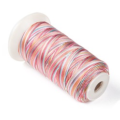 Pearl Pink Segment Dyed Round Polyester Sewing Thread, for Hand & Machine Sewing, Tassel Embroidery, Pearl Pink, 3-Ply 0.2mm, about 1000m/roll