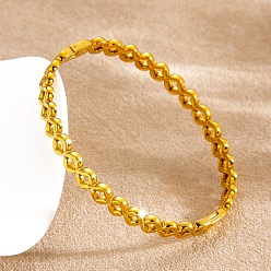 Golden 304 Armreifen aus Edelstahl mit offenem Scharnier, Hohlmünze, golden, Innendurchmesser: 2.32 Zoll (5.9 cm)