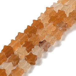 Красный Авантюрин Натуральный красный авантюрин бисер нитей, звезда, 6x5.5x2 мм, отверстие : 0.8 мм, около 75 шт / нитка, 14.57 дюйм (37 см)