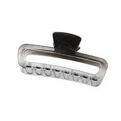 Черный Пластиковые зажимы когтя волос, аксессуары для волос для женщин и девочек, прямоугольные, чёрные, 130x55 мм