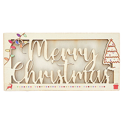 Мокасин Деревянный прямоугольный держатель для денег на рождественскую тематику, держатель фестивальных денег, мокасин, 90x180x11.5 мм