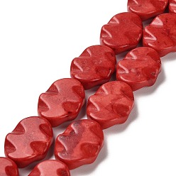 (123L) Белый крем непрозрачный блеск Синтетических Говлит бисер нитей, окрашенные, овальные, огнеупорный кирпич, 20x15x5.5 мм, отверстие : 1.4 мм, Около 190 шт / 500 г