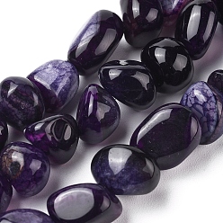 Индиго Природный агат бисер нитей, упавший камень, окрашенная и подогревом, самородки, индиговые, 8~13x9~10x6.5~9 мм, отверстие : 1.4 мм, около 44 шт / нитка, 14.76 дюйм (37.5 см)