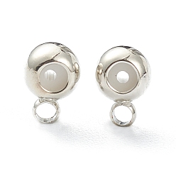 Платина Поручни из латунной трубы с покрытием стойки, петля под залог, долговечный, с резиной внутри, рондель, платина, 6x4x3.5 мм, отверстие : 1 мм, внутренний диаметр: 0.8 мм