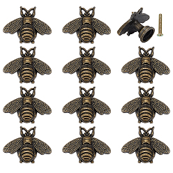 Bees Ручки коробки сплава цинка, с железными винтами, для украшения шкатулки, античная бронза, Пчелы, 23.5x30x18 мм