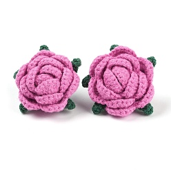 Violet Cotton Knitting Artificial Flower, Ornament Accessories, Violet, 56x61.5x39mm