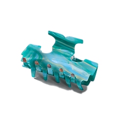 Темно-бирюзовый Заколки для волос в форме когтей из ацетата целлюлозы, аксессуары для волос для женщин и девочек, прямоугольные, темные бирюзовый, 88x50 мм