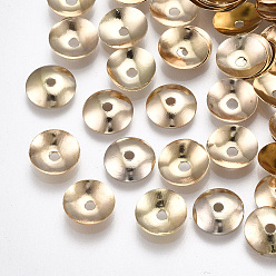 Light Gold Железный шарик крышки, без никеля , безлепестковый, золотой свет, 8x1.5 мм, отверстие : 1.5 мм