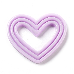 Lilas Cabochons décodés en résine opaque, cœur, lilas, 36.5x43.5x4.5mm