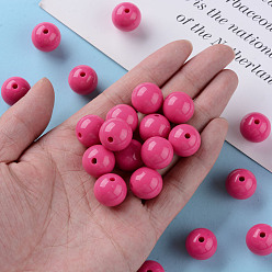 Camellia Opaque Acrylic Beads, Round, Camellia, 16x15mm, Hole: 2.8mm, about 220pcs/500g