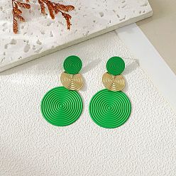 Зеленый лайм 3-круглые серьги-гвоздики из сплава, золотые, зеленый лайм, 60x35 мм
