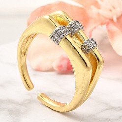 Real Gold Plated & Real Platinum Plated Латунные кольца из манжеты с прозрачным цирконием, параллели кольца для женщин, без кадмия, без никеля и без свинца, настоящее золото и платина, 9 мм