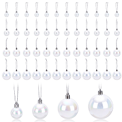 Белый 56шт. 4 стили подвесных рождественских шаров для домашних животных, декор рождественской вечеринки, белые, 98~125 мм, 14 шт / стиль