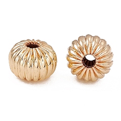 Настоящее золото 14K Стойки обшивки латунные бусины, долговечный, тыква, реальный 14 k позолоченный, 6x4.5 мм, отверстие : 1.6 мм