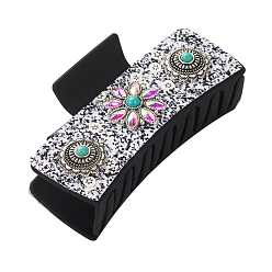 Черный Стеклянные заколки-коготь для волос, аксессуары для волос для женщин и девочек, чёрные, 100x35 мм