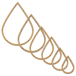 Teardrop 6 шт. 6 стили наборы шаблонов для МДФ-плит для стекла, слеза, 130~320x88~212x6 мм, отверстие : 3 мм, 1 шт / стиль