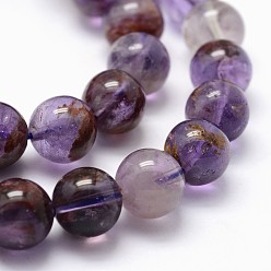 Amethyst Natural Cacoxenite Amethyst Beads Strands, Round, 6mm, Hole: 0.8mm, about 66pcs/strand, 15.7 inch