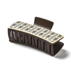 Кокосово-Коричневый Искусственная кожа с большими пластиковыми заколками для волос, для девушек с густыми волосами, прямоугольник с геометрическим рисунком, кокосового коричневый, 50x105x44.5 мм