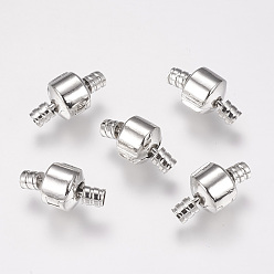 Платина Латунные европейские зажимы, платина, 18x9 мм, отверстие : 3 мм