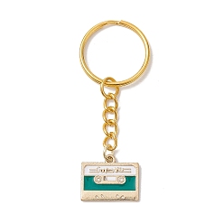 Green Alloy Enamel Keychain Pendant, Tape, Green, 6.8cm